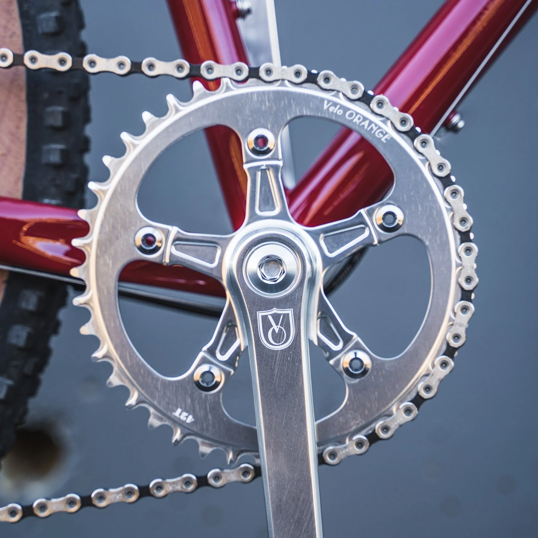 Velo Orange Single Ring Crankset w/ Narrow-Wide Chainring 42T, 170mm - Image 2